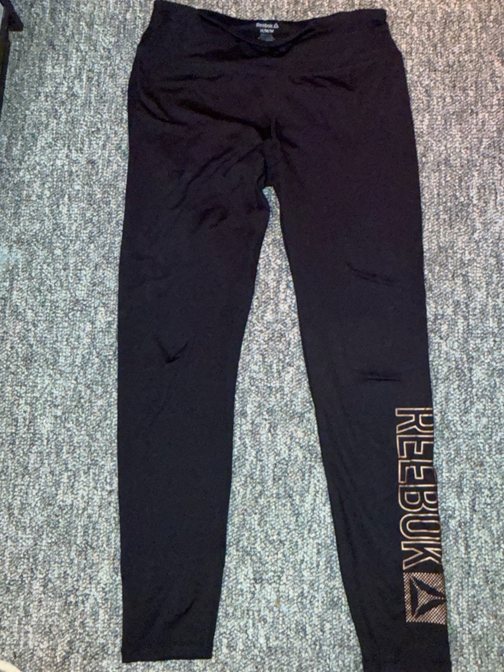 Women’s Reebok Black Leggings with Gold Accents